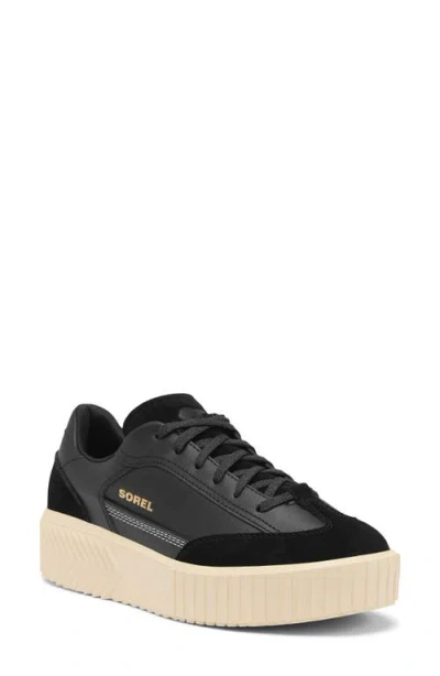 Sorel Ona Ave T-toe Platform Sneaker In Black