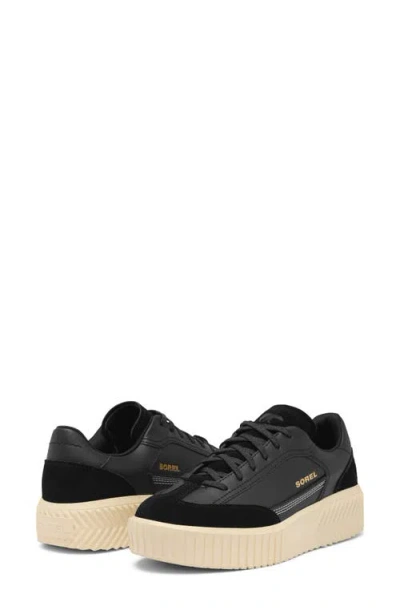 Sorel Ona Ave T-toe Platform Sneaker In Black