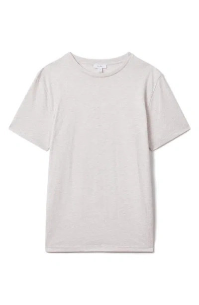 Reiss Bless Slim Fit Marled Crewneck Tee In White