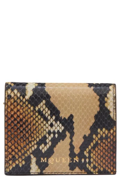 Alexander Mcqueen Mcqueen Snake Embossed Leather Card Case In Multi