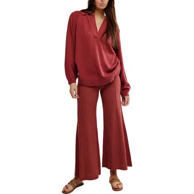 Free People Drea Sweater & Pants Set In Red