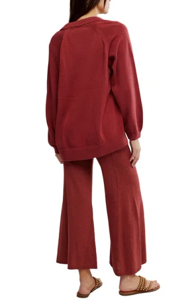 Free People Drea Sweater & Pants Set In Red