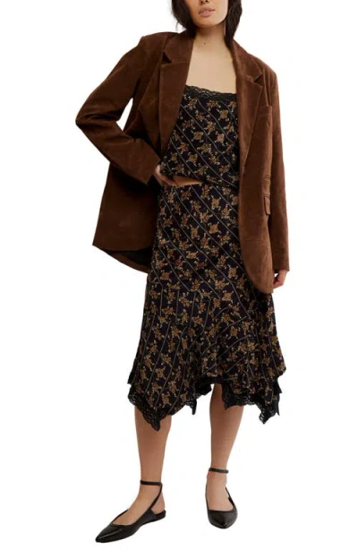 Free People Bali Margot Lace Trim Camisole In Black