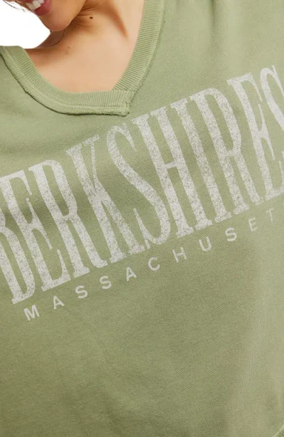 Free People Wtf Venice Oversize Cotton Blend Graphic Sweatshirt In Green