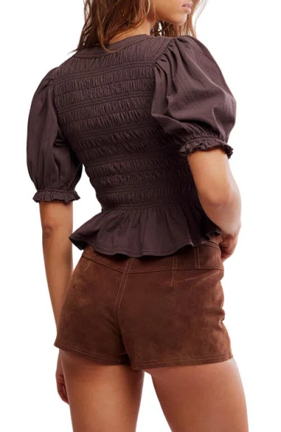 Free People The Maxey Knit Top In French Chocolate In Purple