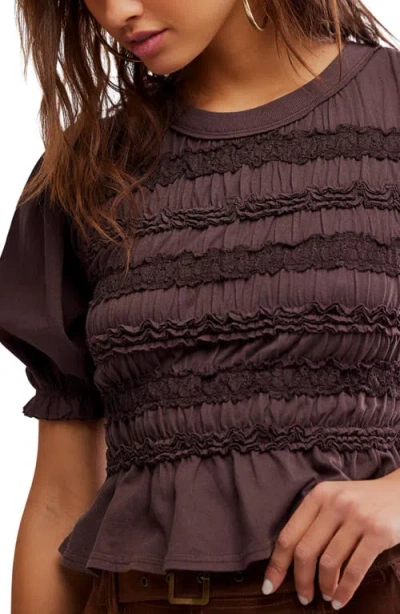 Free People The Maxey Knit Top In French Chocolate In Purple