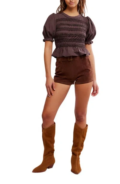 Free People The Maxey Knit Top In French Chocolate In Purple