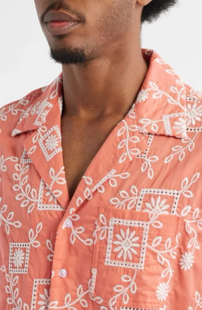 Rizort Grecion Camp Shirt In Orange