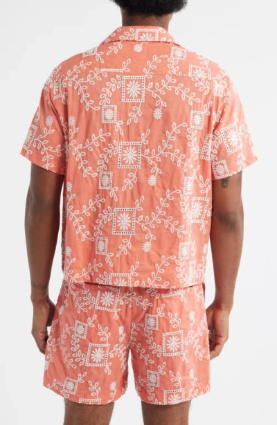 Rizort Grecion Camp Shirt In Orange