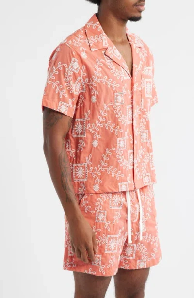 Rizort Grecion Camp Shirt In Orange