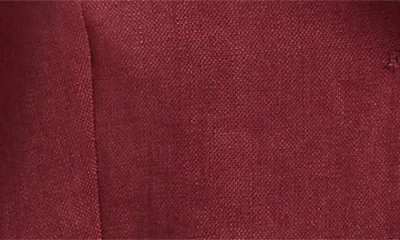 Mango Linen Suit Blazer With Frayed Ends Wine In Burgundy