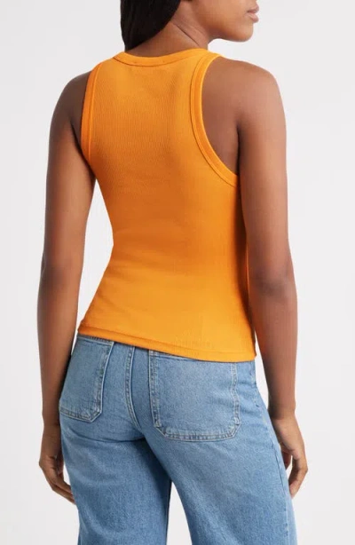 Mango Ribbed Tank Top In Orange
