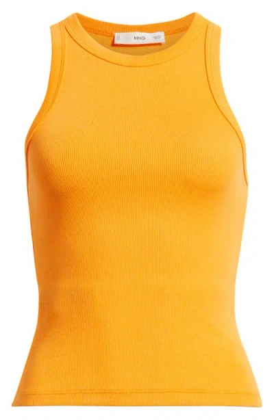 Mango Ribbed Tank Top In Orange