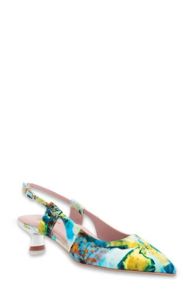 Ayelet By Naot Vida Slingback Pointed Toe Kitten Heel Pump In Multi