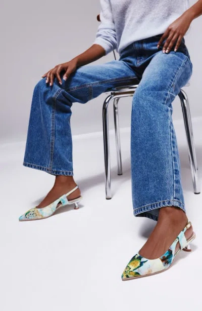 Ayelet By Naot Vida Slingback Pointed Toe Kitten Heel Pump In Multi