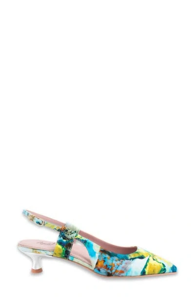 Ayelet By Naot Vida Slingback Pointed Toe Kitten Heel Pump In Multi