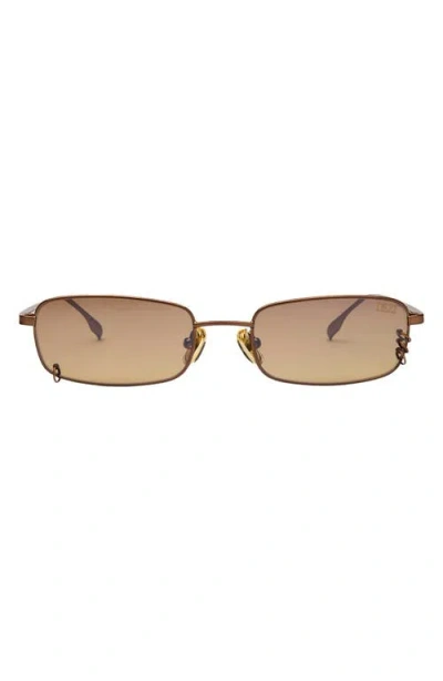 Dezi Hooked 54mm Rectangular Sunglasses In Brown