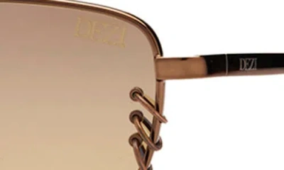 Dezi Hooked 54mm Rectangular Sunglasses In Brown