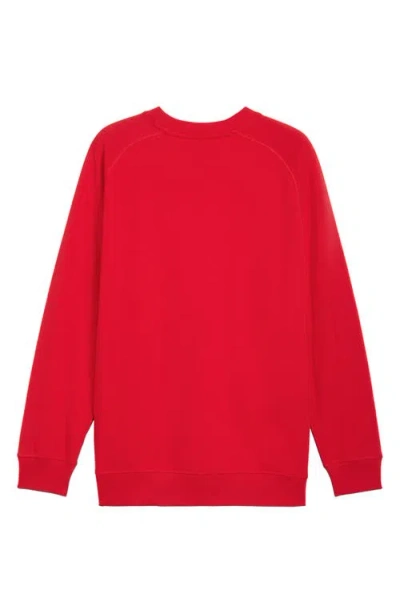 Puma Scuderia Ferrari Sportswear Shield Crewneck Sweatshirt In Red