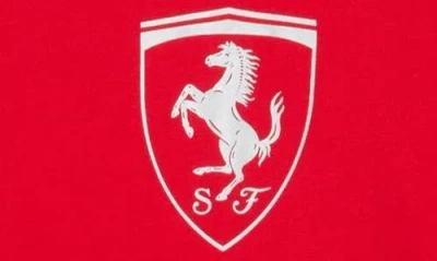 Puma Scuderia Ferrari Sportswear Shield Crewneck Sweatshirt In Red