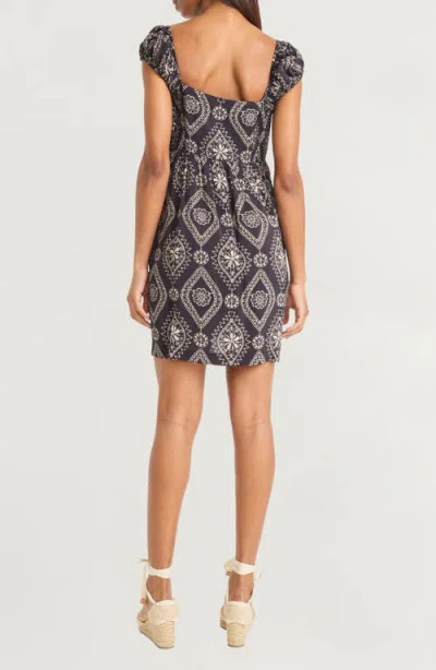 The Good Journey Puff Sleeve Mini Sundress In Multi