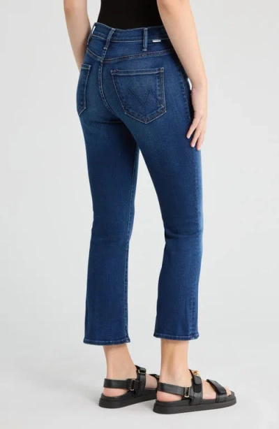Mother The Outsider Mid Rise Ankle Fray Jeans In Uncharted Waters In Blue