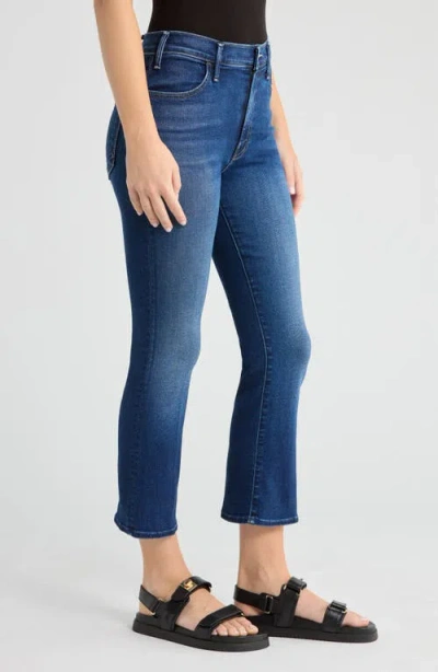 Mother The Outsider Mid Rise Ankle Fray Jeans In Uncharted Waters In Blue