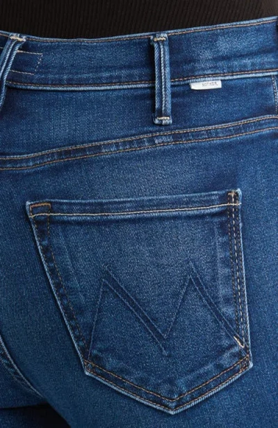 Mother The Outsider Mid Rise Ankle Fray Jeans In Uncharted Waters In Blue