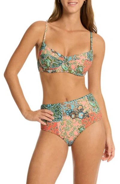 Sea Level Java High Waist Bikini Bottoms In Multi