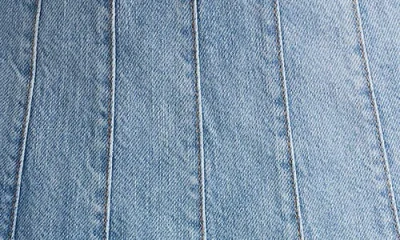 Alice And Olivia Carter Pleated Denim Mini Skirt In Blue