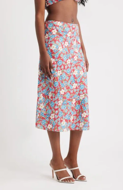Bella Venice Floral Midi Skirt In Multi