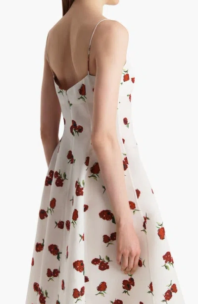 Khaite Isabella Floral Empire-waist A-line Midi Dress In Neutral