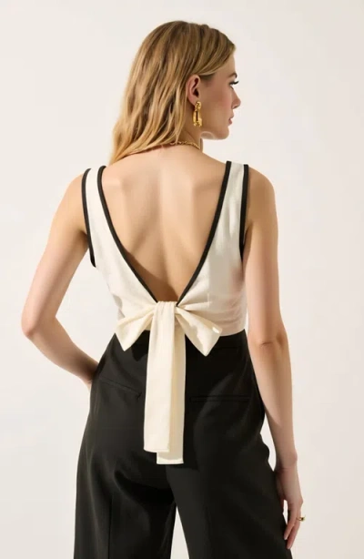 Modenaire Sleeveless Wide Leg Jumpsuit With Deep V-neckline In Multi