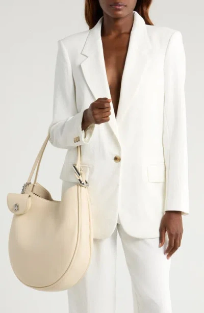 Marc Jacobs The Crescent Large Dual Hobo Bag In Calf Leather In White