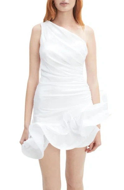 Bardot Silvania Ruffle Minidress In White