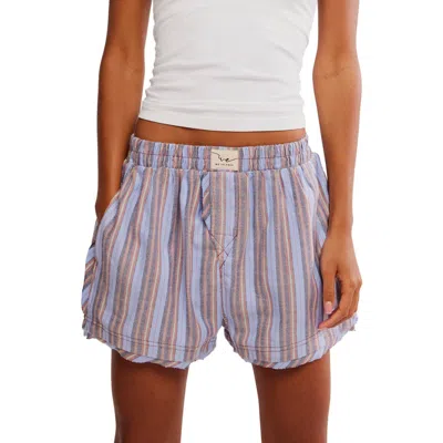 Free People Day To Day Flannel Boxer In Blue Combo In Blue