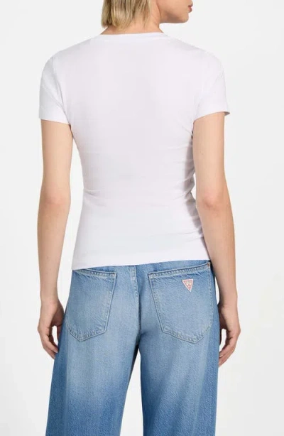 Guess Logo Script T-shirt In White