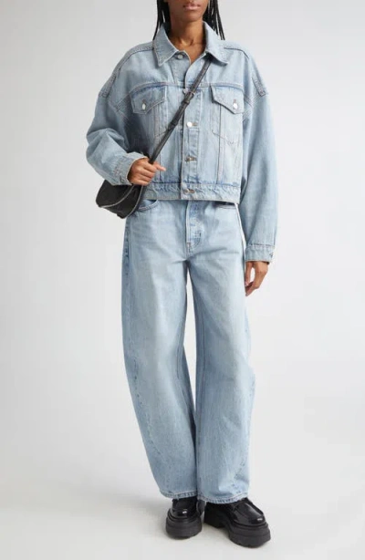 Alexander Wang Oversize Rounded Low Rise Jeans In Blue