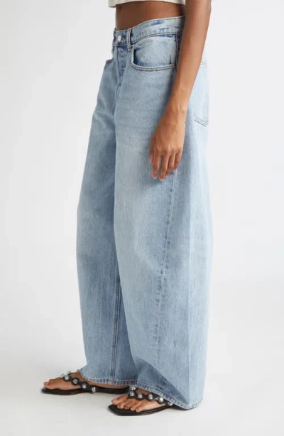 Alexander Wang Oversize Rounded Low Rise Jeans In Blue