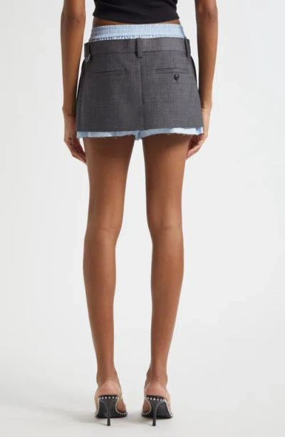 Alexander Wang Prestyled Pleated Skort With Detachable Chain Detail In Gray