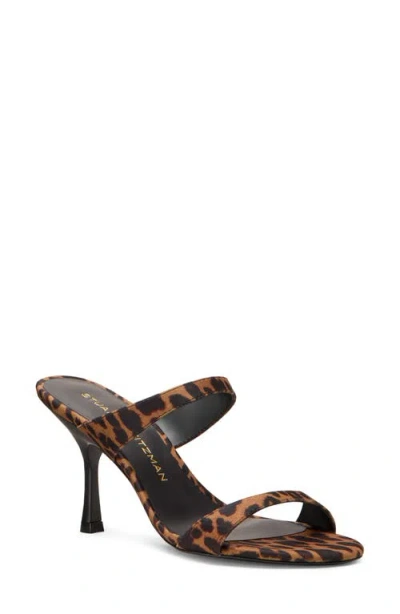 Stuart Weitzman Nudist Leopard Dual-band Slide Sandals In Animal Print