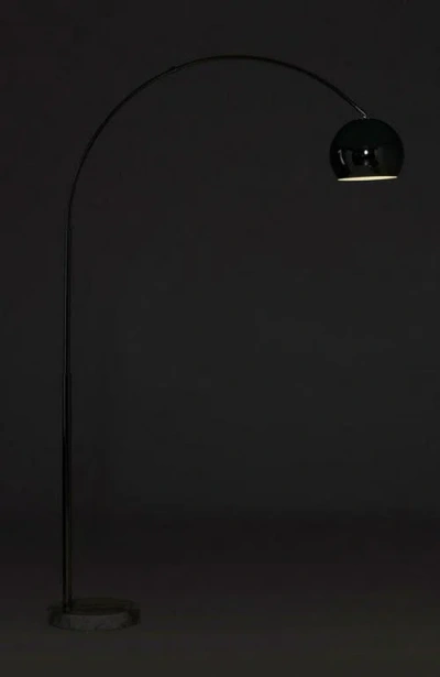 Brightech Olivia 75" Adjustable Led Floor Lamp With Metal Bowl Shade And Marble Base, Bulb Included In Silver