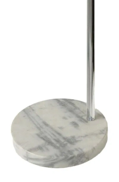 Brightech Olivia 75" Adjustable Led Floor Lamp With Metal Bowl Shade And Marble Base, Bulb Included In Silver