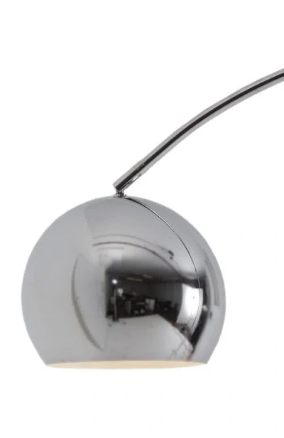 Brightech Olivia 75" Adjustable Led Floor Lamp With Metal Bowl Shade And Marble Base, Bulb Included In Silver