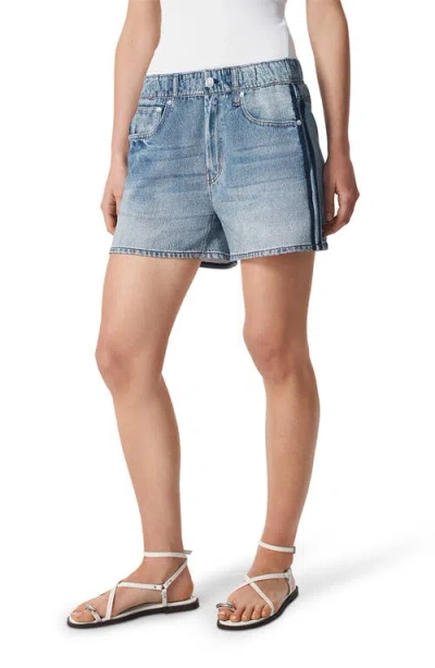 Rag & Bone Miramar Cotton Terry Track Shorts In Blue