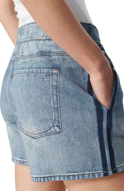 Rag & Bone Miramar Cotton Terry Track Shorts In Blue