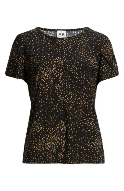 Ak Anne Klein Dot Tulip Sleeve Top In Multi