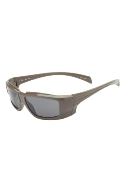 Rick Owens 'rick Memory Flex Rectangular Sunglasses In Gray