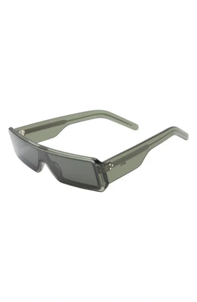 Rick Owens Geth Flat Front Rectangular Shield Sunglasses In Gray