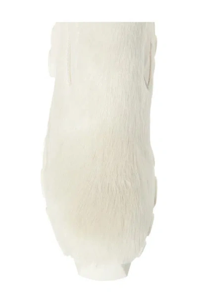 Rick Owens Beatle Bozo Tractor Genuine Calf Hair Chelsea Boot In White